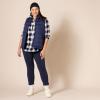 image:imageAmazon Essentials Womens RegularFit LongSleeve Lightweight Plaid Flannel ShirtNavy Buffalo Plaid
