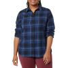 image:imageAmazon Essentials Womens RegularFit LongSleeve Lightweight Plaid Flannel ShirtNavy Chelsea Tartan