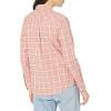 image:imageAmazon Essentials Womens RegularFit LongSleeve Lightweight Plaid Flannel ShirtPeach Windowpane Plaid