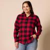 image:imageAmazon Essentials Womens RegularFit LongSleeve Lightweight Plaid Flannel ShirtRed Buffalo Check