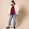 image:imageAmazon Essentials Womens RegularFit LongSleeve Lightweight Plaid Flannel ShirtRed Buffalo Check