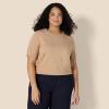 image:imageAmazon Essentials Womens RegularFit Short Sleeve Crewneck Pullover Sweater TopCamel Heather
