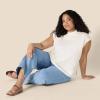 image:imageAmazon Essentials Womens RegularFit Short Sleeve Crewneck Pullover Sweater TopEggshell White