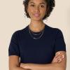 image:imageAmazon Essentials Womens RegularFit Short Sleeve Crewneck Pullover Sweater TopNavy