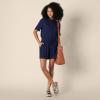 image:imageAmazon Essentials Womens RelaxedFit Fluid Twill ButtonDown ShirtNavy