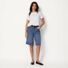 image:imageAmazon Essentials Womens RelaxedFit MidRise Long Jean ShortsMedium Blue Vintage