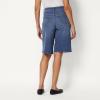 image:imageAmazon Essentials Womens RelaxedFit MidRise Long Jean ShortsMedium Blue Vintage
