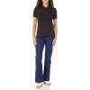 image:imageAmazon Essentials Womens ShortSleeve Polo Shirt Soft Stretch Cotton Jersey Available in Plus SizeBlack