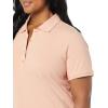 image:imageAmazon Essentials Womens ShortSleeve Polo Shirt Soft Stretch Cotton Jersey Available in Plus SizeCoral Pink