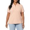 image:imageAmazon Essentials Womens ShortSleeve Polo Shirt Soft Stretch Cotton Jersey Available in Plus SizeCoral Pink