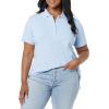 image:imageAmazon Essentials Womens ShortSleeve Polo Shirt Soft Stretch Cotton Jersey Available in Plus SizeLight Blue