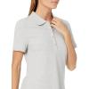 image:imageAmazon Essentials Womens ShortSleeve Polo Shirt Soft Stretch Cotton Jersey Available in Plus SizeLight Grey Heather