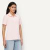 image:imageAmazon Essentials Womens ShortSleeve Polo Shirt Soft Stretch Cotton Jersey Available in Plus SizeLight Pink