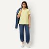 image:imageAmazon Essentials Womens ShortSleeve Polo Shirt Soft Stretch Cotton Jersey Available in Plus SizePastel Yellow