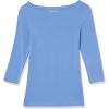 image:imageAmazon Essentials Womens SlimFit 34 Sleeve Boat Neck Cotton Modal Micro Rib TShirtBlue