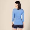 image:imageAmazon Essentials Womens SlimFit 34 Sleeve Boat Neck Cotton Modal Micro Rib TShirtBlue