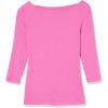 image:imageAmazon Essentials Womens SlimFit 34 Sleeve Boat Neck Cotton Modal Micro Rib TShirtBright Pink
