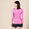 image:imageAmazon Essentials Womens SlimFit 34 Sleeve Boat Neck Cotton Modal Micro Rib TShirtBright Pink