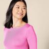 image:imageAmazon Essentials Womens SlimFit 34 Sleeve Boat Neck Cotton Modal Micro Rib TShirtBright Pink