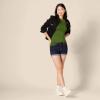 image:imageAmazon Essentials Womens SlimFit 34 Sleeve Boat Neck Cotton Modal Micro Rib TShirtGreen
