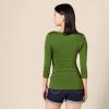 image:imageAmazon Essentials Womens SlimFit 34 Sleeve Boat Neck Cotton Modal Micro Rib TShirtGreen