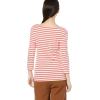 image:imageAmazon Essentials Womens SlimFit 34 Sleeve Boat Neck Cotton Modal Micro Rib TShirtIvory Red Stripe