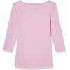 image:imageAmazon Essentials Womens SlimFit 34 Sleeve Boat Neck Cotton Modal Micro Rib TShirtLight Pink