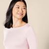 image:imageAmazon Essentials Womens SlimFit 34 Sleeve Boat Neck Cotton Modal Micro Rib TShirtLight Pink
