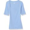 image:imageAmazon Essentials Womens SlimFit Half Sleeve Square Neck Summer TShirtBlue