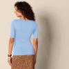 image:imageAmazon Essentials Womens SlimFit Half Sleeve Square Neck Summer TShirtBlue