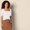 image:imageAmazon Essentials Womens SlimFit Half Sleeve Square Neck Summer TShirtBright White