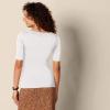 image:imageAmazon Essentials Womens SlimFit Half Sleeve Square Neck Summer TShirtBright White