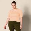 image:imageAmazon Essentials Womens SlimFit Half Sleeve Square Neck Summer TShirtCoral Orange
