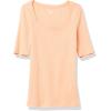 image:imageAmazon Essentials Womens SlimFit Half Sleeve Square Neck Summer TShirtCoral Orange