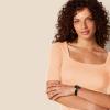image:imageAmazon Essentials Womens SlimFit Half Sleeve Square Neck Summer TShirtCoral Orange