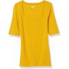 image:imageAmazon Essentials Womens SlimFit Half Sleeve Square Neck Summer TShirtDark Golden Yellow