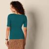 image:imageAmazon Essentials Womens SlimFit Half Sleeve Square Neck Summer TShirtDark Green
