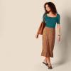 image:imageAmazon Essentials Womens SlimFit Half Sleeve Square Neck Summer TShirtDark Green
