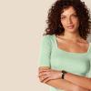 image:imageAmazon Essentials Womens SlimFit Half Sleeve Square Neck Summer TShirtGreen
