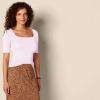 image:imageAmazon Essentials Womens SlimFit Half Sleeve Square Neck Summer TShirtLight Pink