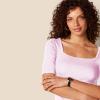 image:imageAmazon Essentials Womens SlimFit Half Sleeve Square Neck Summer TShirtLight Pink