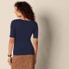 image:imageAmazon Essentials Womens SlimFit Half Sleeve Square Neck Summer TShirtNavy