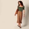 image:imageAmazon Essentials Womens SlimFit Half Sleeve Square Neck Summer TShirtOlive