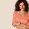 image:imageAmazon Essentials Womens SlimFit Half Sleeve Square Neck Summer TShirtRust Orange