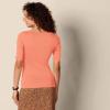 image:imageAmazon Essentials Womens SlimFit Half Sleeve Square Neck Summer TShirtRust Orange