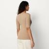 image:imageAmazon Essentials Womens SlimFit Half Sleeve Square Neck TShirtTan