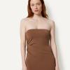 image:imageAmazon Essentials Womens SlimFit Matte Jersey Strapless Maxi DressChocolate