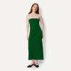 image:imageAmazon Essentials Womens SlimFit Matte Jersey Strapless Maxi DressGreen