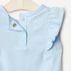 image:imageAmazon Essentials x Sofia Grainge Baby Girls Cotton Ruffle Sleeve Bodysuit with Embroidered Detail Pack of 2Light BlueStripe