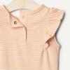 image:imageAmazon Essentials x Sofia Grainge Baby Girls Cotton Ruffle Sleeve Bodysuit with Embroidered Detail Pack of 2StrawberryStripe